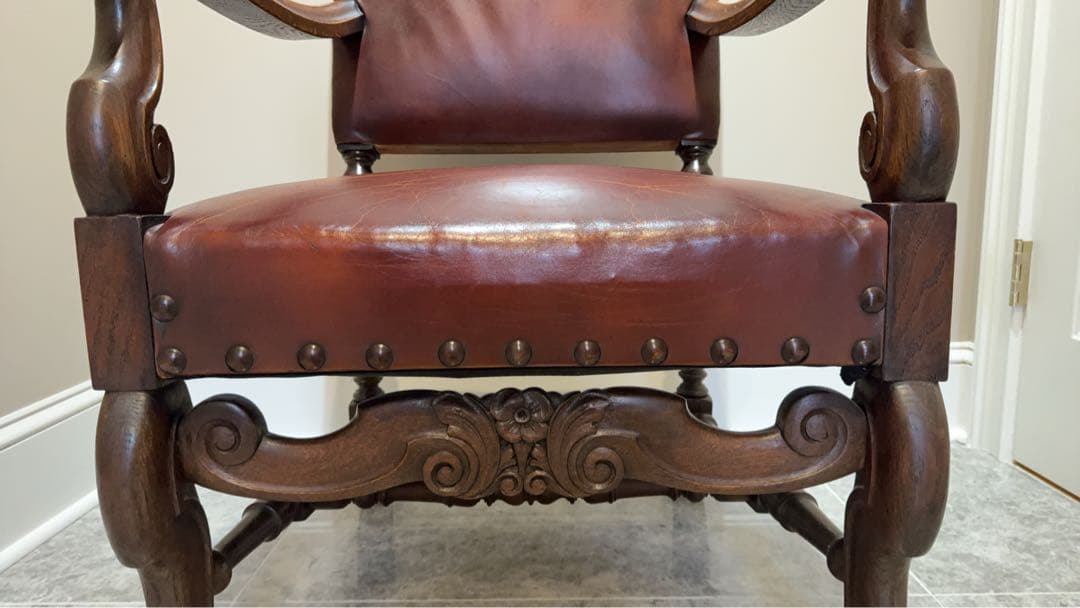 最終セール‼️クラシック ダークブラウン レザー椅子