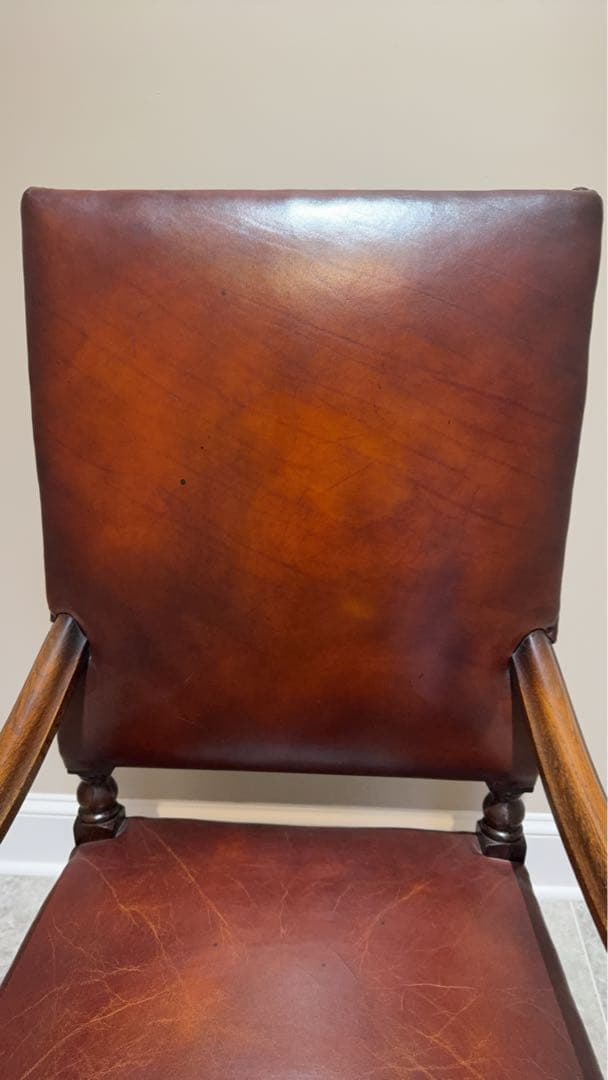 最終セール‼️クラシック ダークブラウン レザー椅子
