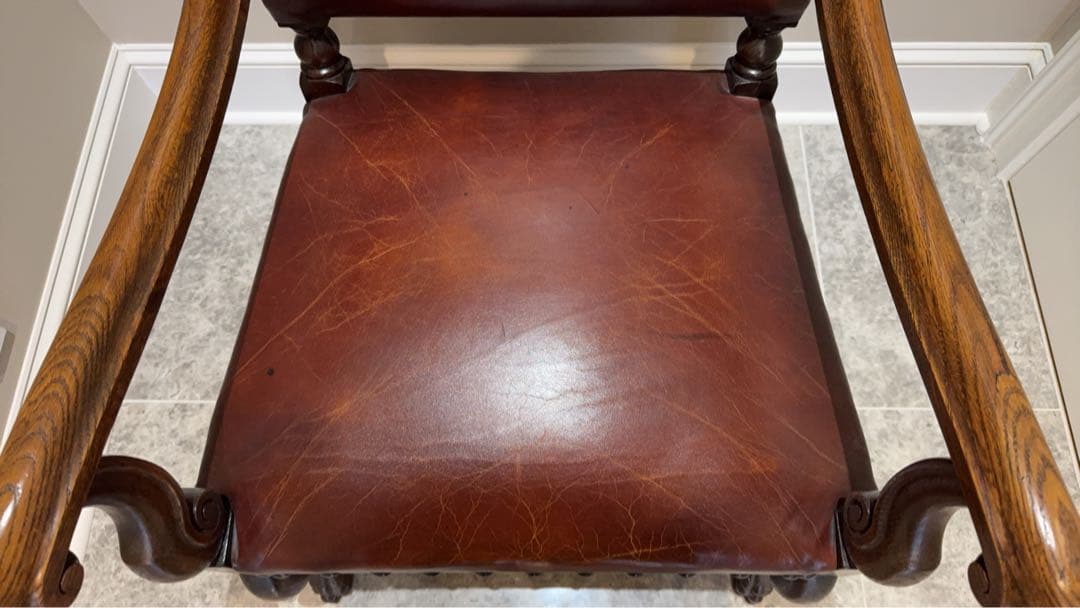 最終セール‼️クラシック ダークブラウン レザー椅子