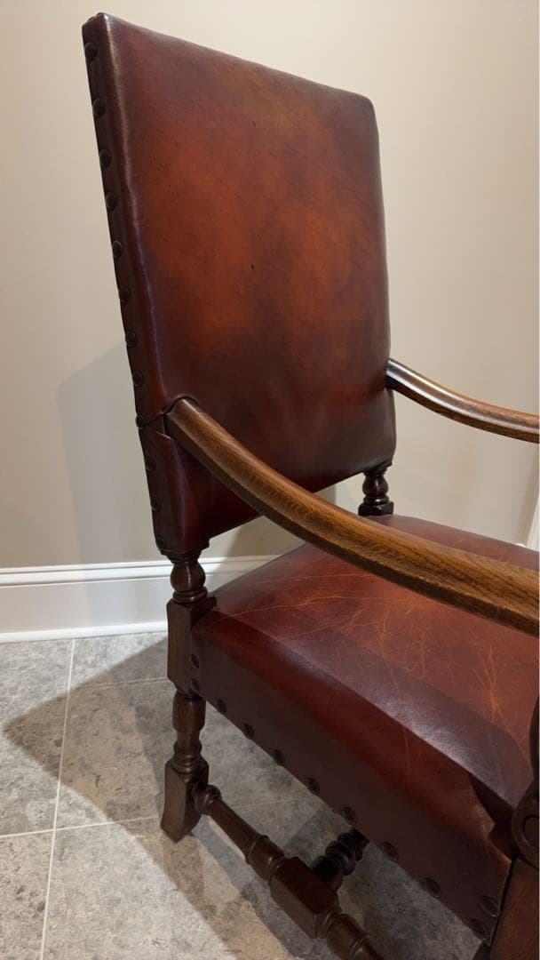 最終セール‼️クラシック ダークブラウン レザー椅子