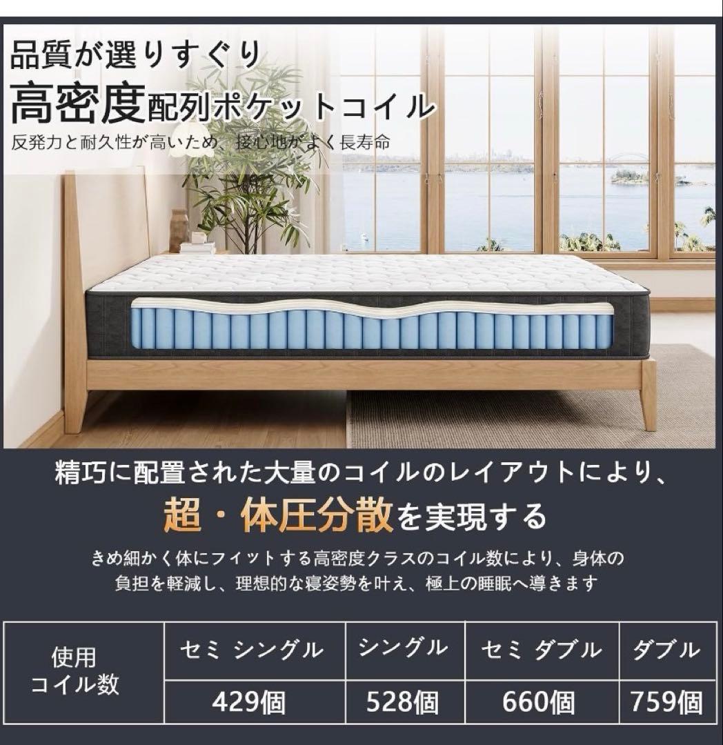 2025年最新厚さ20cm体圧分散 ダブルスプリングマットレス 定価28800円