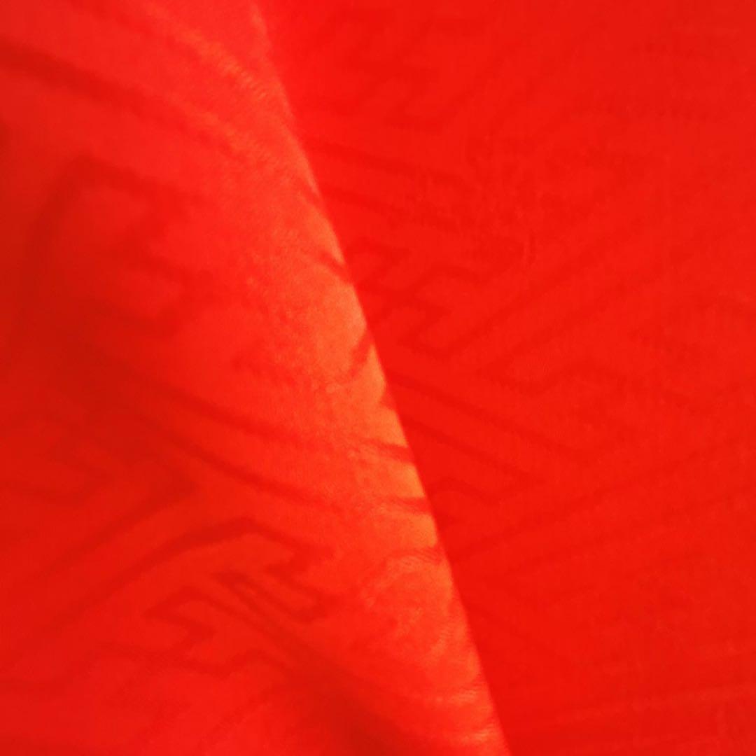 フルセット 七五三 7歳女の子長着＆長襦袢＆帯＆小物　赤　地紋　紗綾形　牡丹　桜