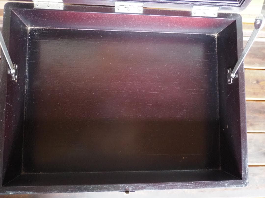 鏡台　鏡付き　引き出し　チェスト　小物入れ　黒漆