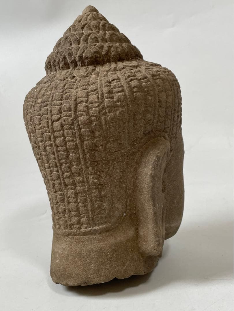 骨董　アンティーク　クメール　仏頭　ブッダ　Buddha head 仏像　石仏