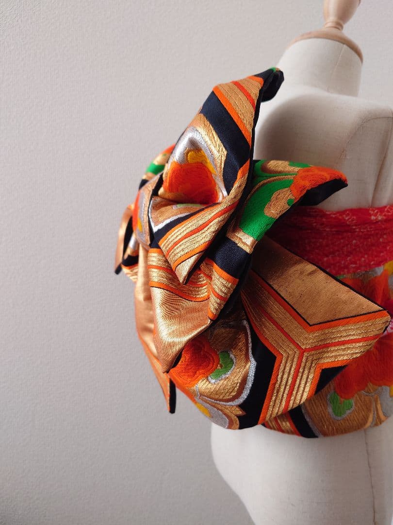 正絹　七五三　ハーフ成人式　ジュニア帯　大人用袋帯からの作り帯　1点物