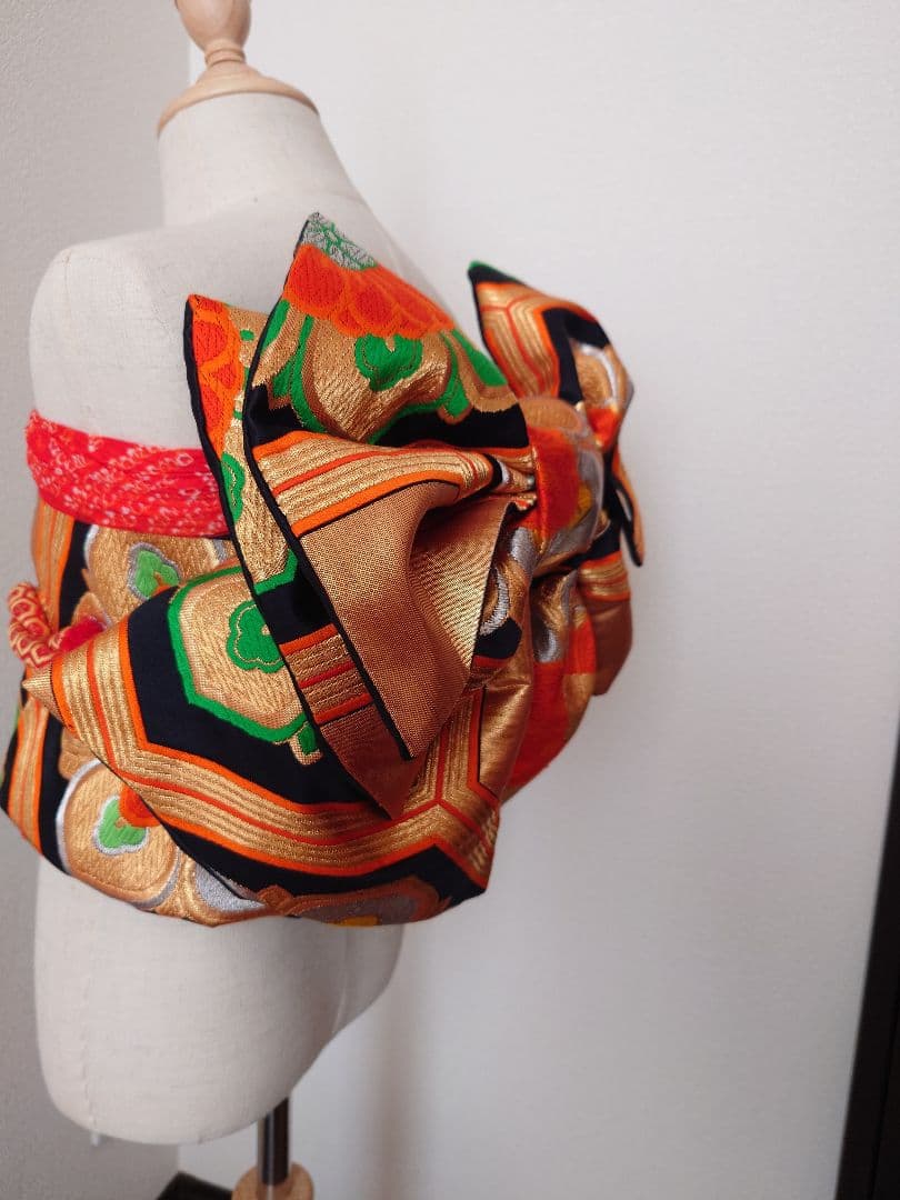 正絹　七五三　ハーフ成人式　ジュニア帯　大人用袋帯からの作り帯　1点物