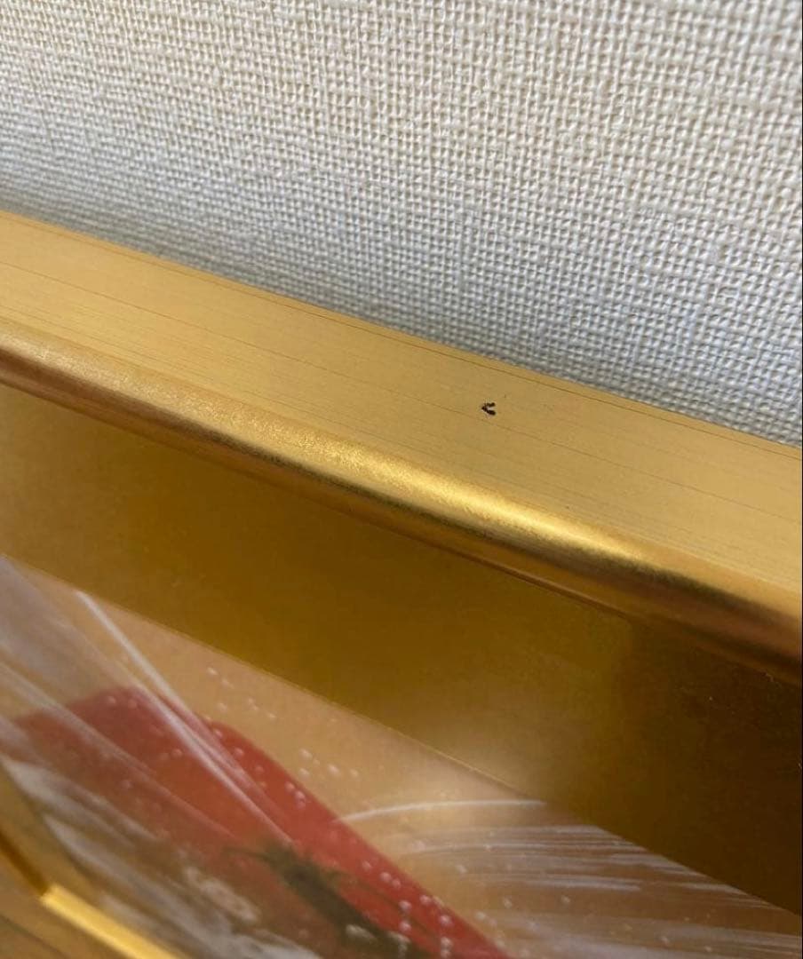 【美品】あいはら友子 絵画 【赤富士に昇り龍 】6号 縁起物