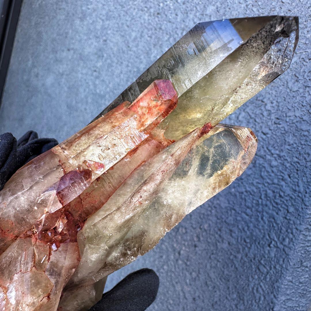 高透明度❗️浄化ファントム☆魔除スモーキーシトリン水晶 クラスター天然石A1453