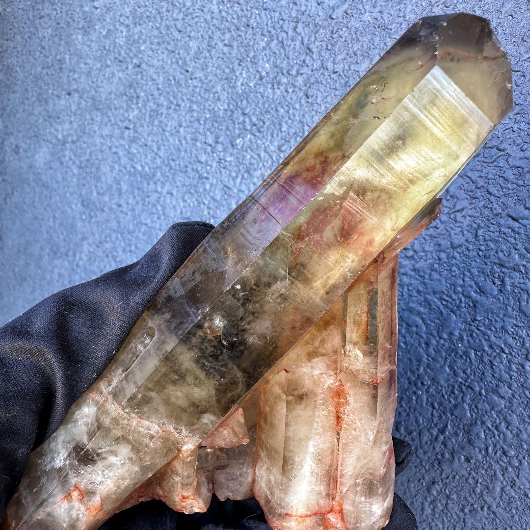 高透明度❗️浄化ファントム☆魔除スモーキーシトリン水晶 クラスター天然石A1453