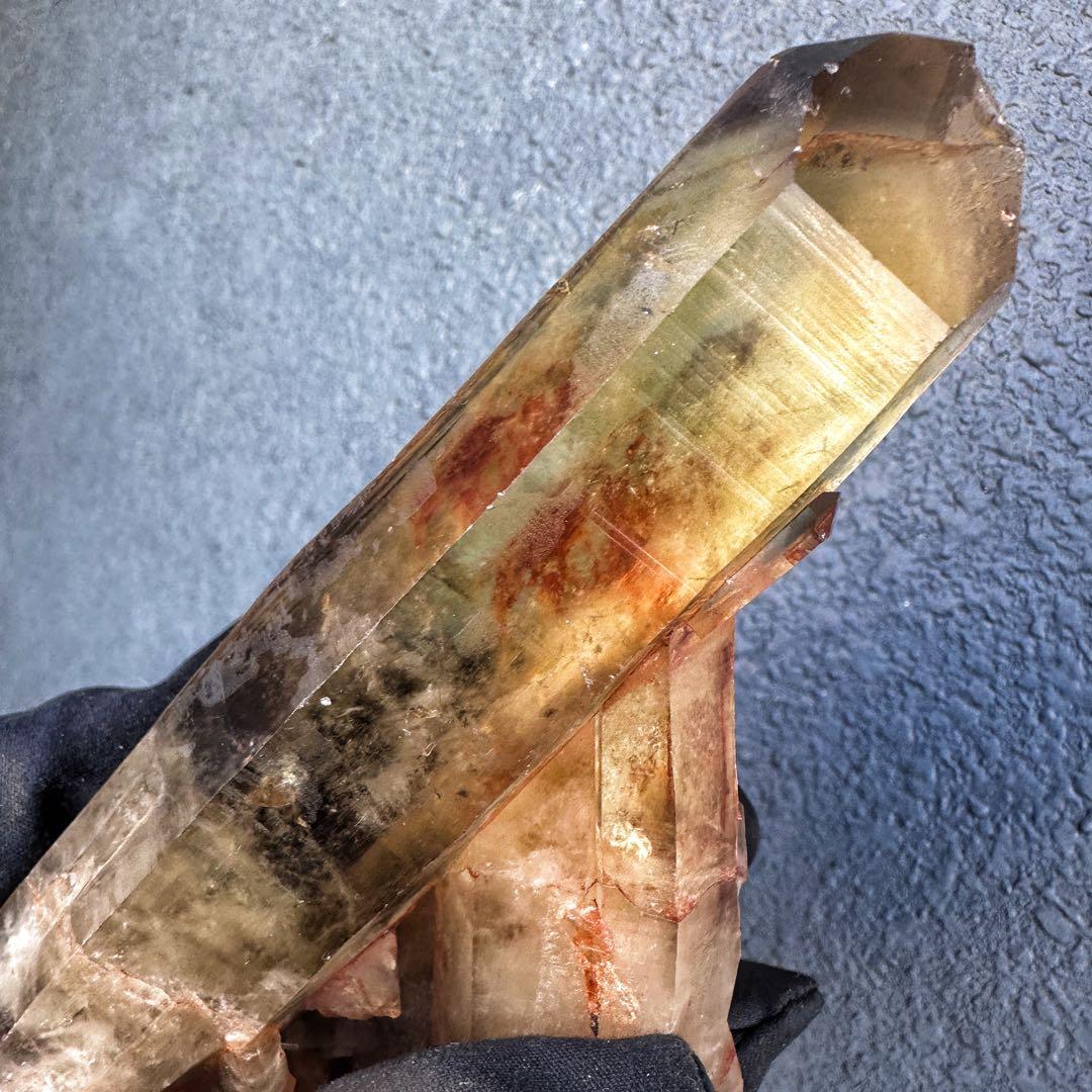 高透明度❗️浄化ファントム☆魔除スモーキーシトリン水晶 クラスター天然石A1453