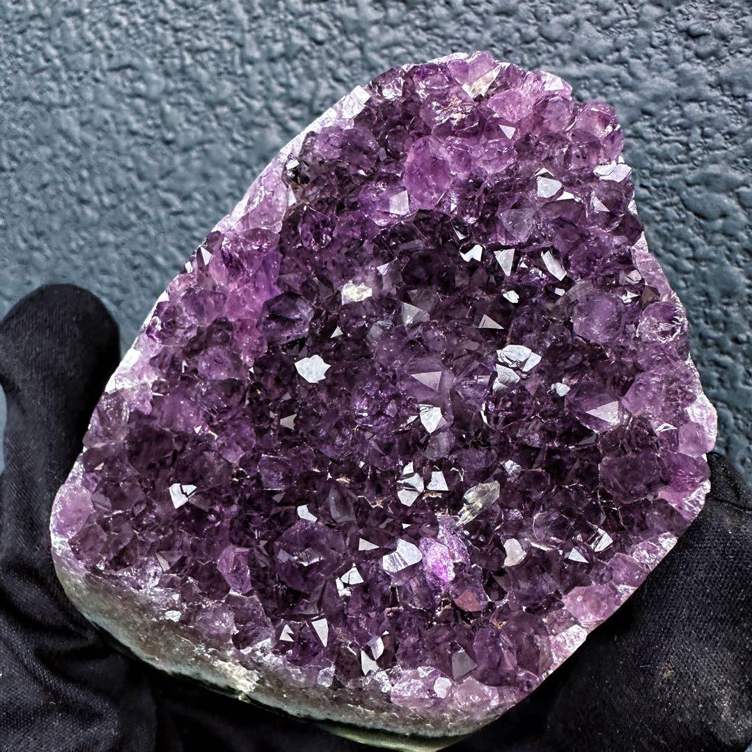 極上別格品❗濃紫の煌めきウルグアイ産☆レインボー☆アメジストクラスターA1346