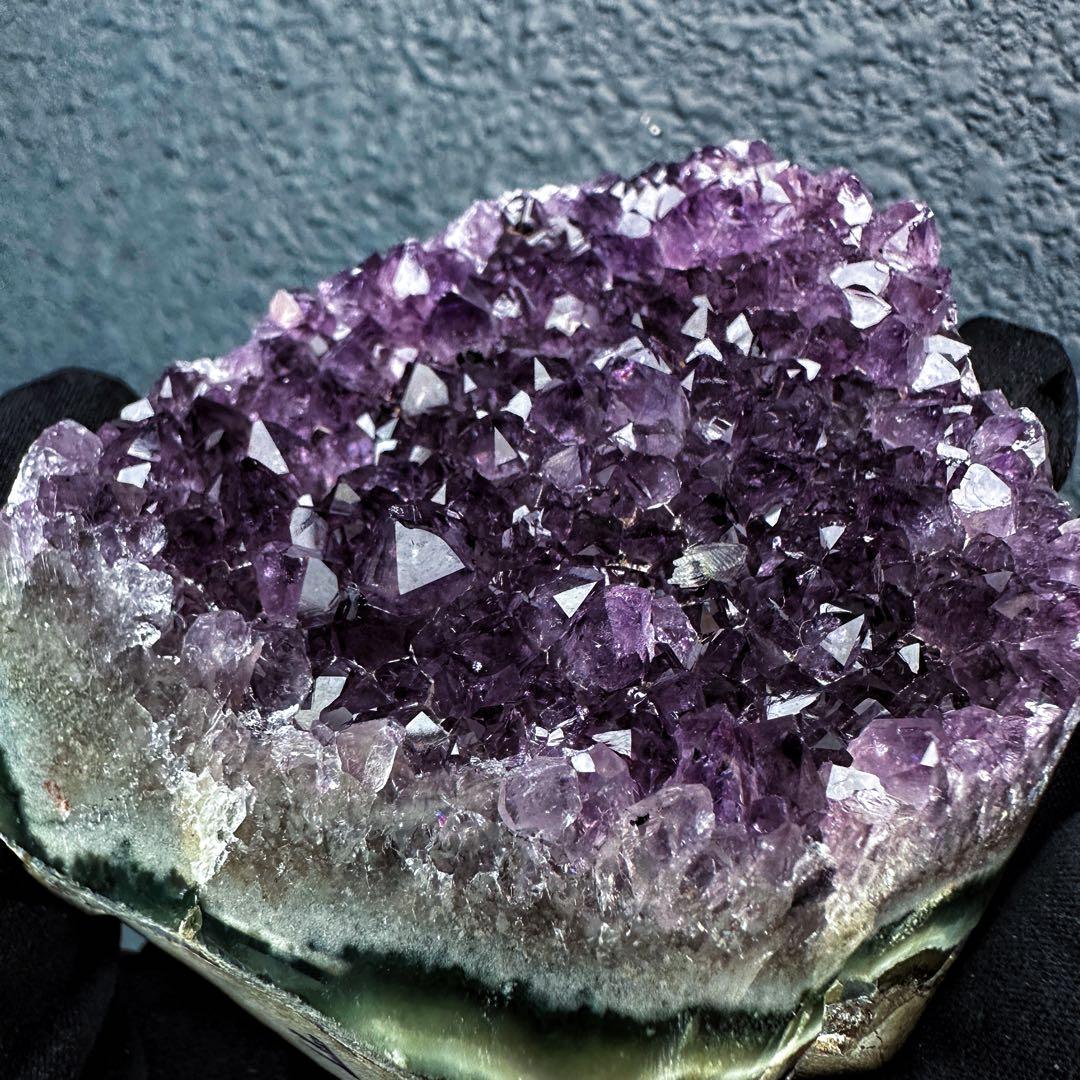 極上別格品❗濃紫の煌めきウルグアイ産☆レインボー☆アメジストクラスターA1346