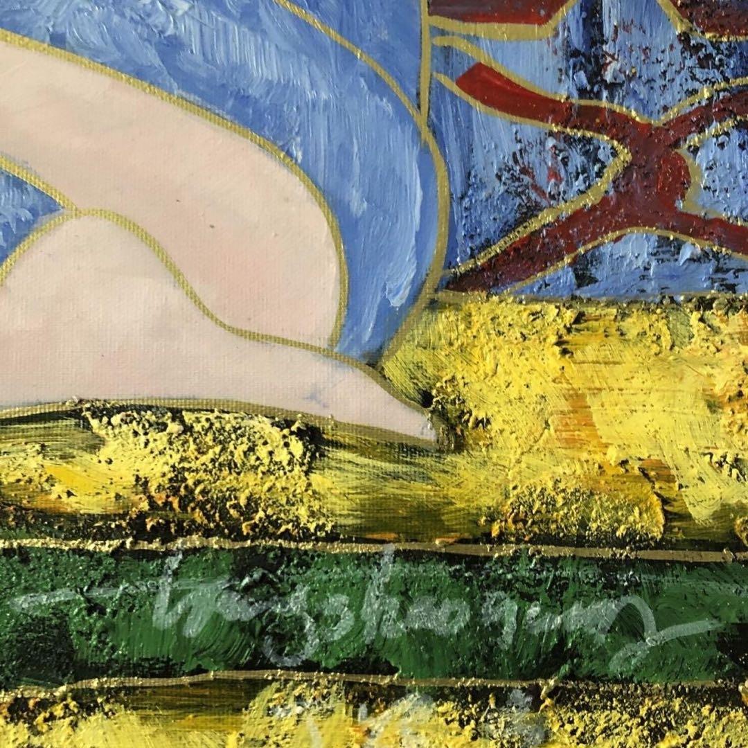 手描き 油画 人物画 約104×72cm