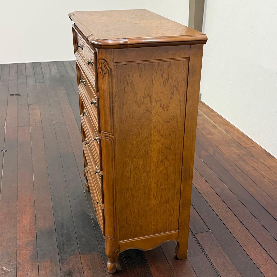 H15K29 猫脚 5段チェスト マカボニー材 - メルカリ