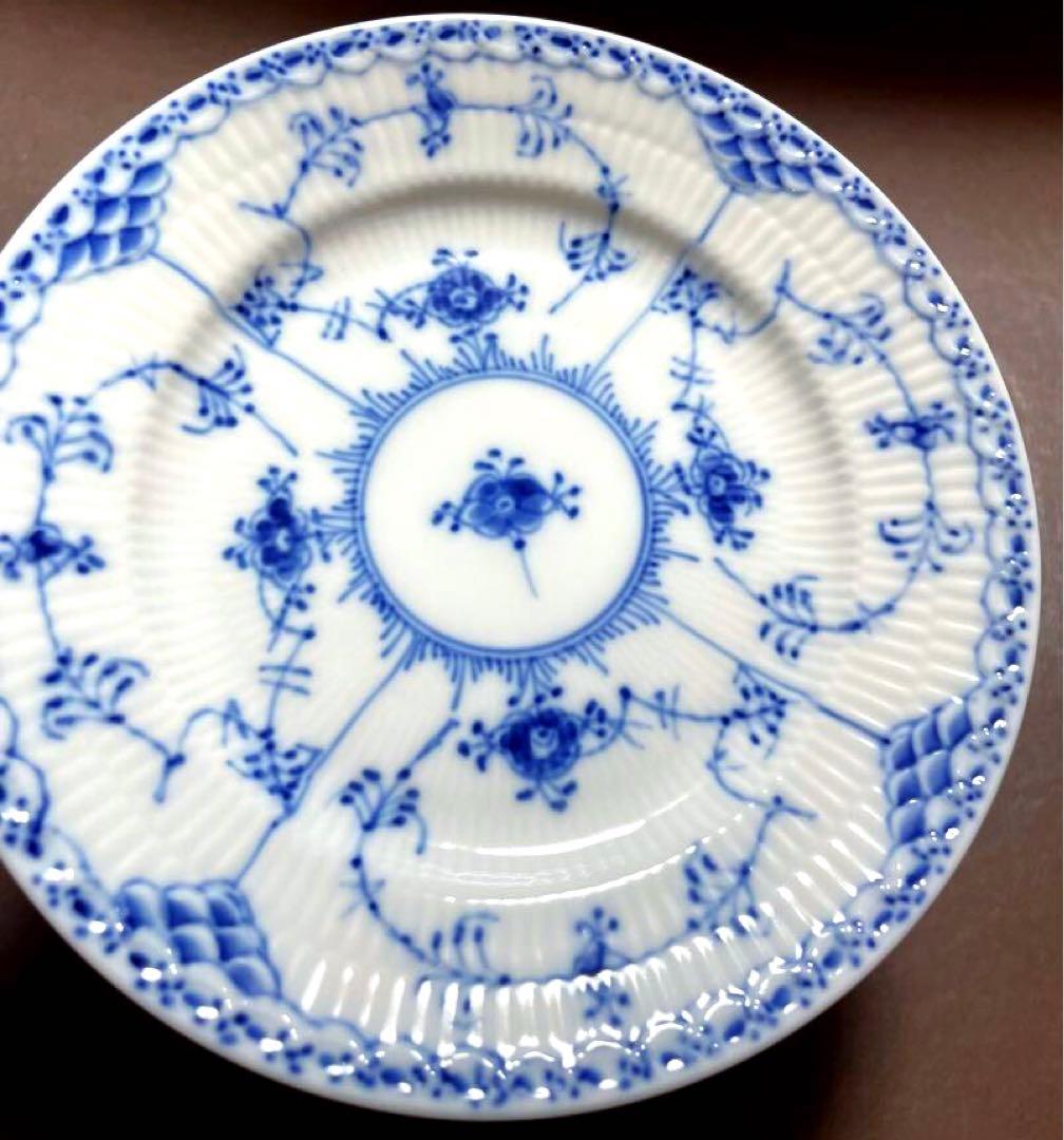 ロイヤルコペンハーゲンブルーフルーテッドハーフレースプレート17cmB新品未使用