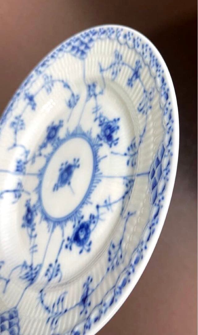 ロイヤルコペンハーゲンブルーフルーテッドハーフレースプレート17cmB新品未使用