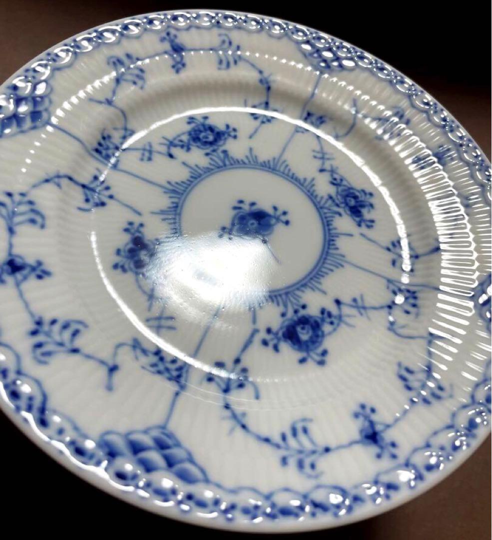 ロイヤルコペンハーゲンブルーフルーテッドハーフレースプレート17cmB新品未使用