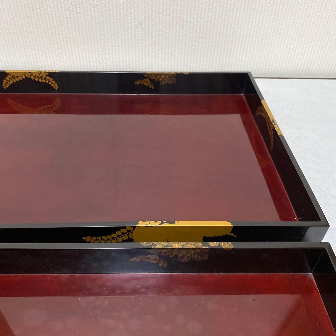 広蓋？運び盆？蒔絵模様2点