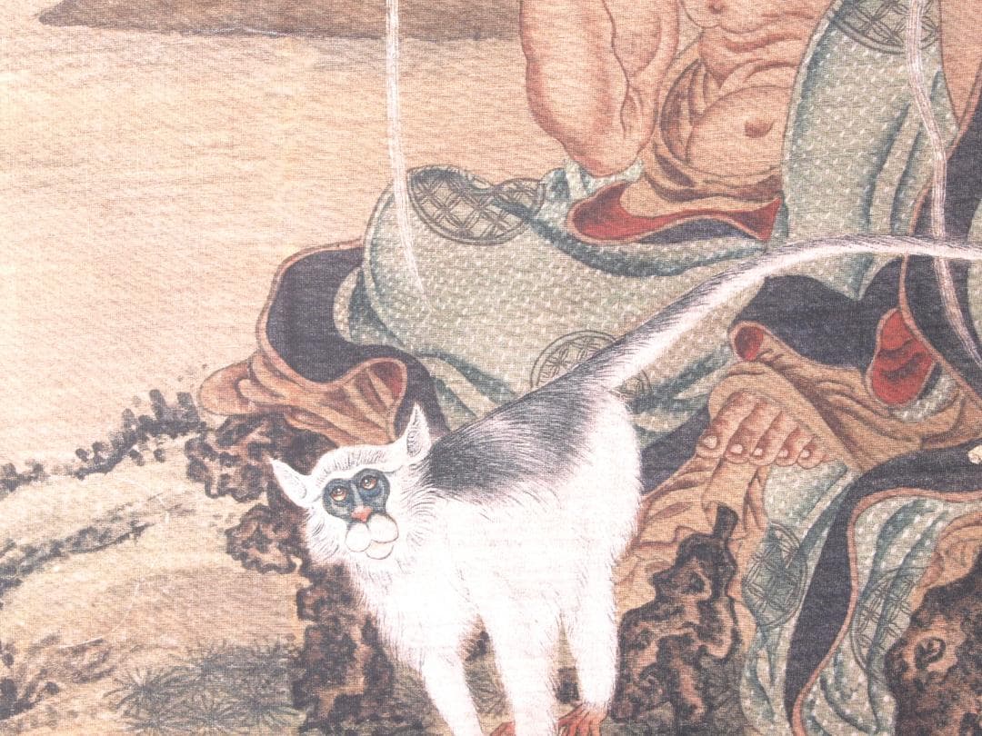 中国　唐時代　呉道子掛け軸　骨董品　肉筆保証 AK1100C11-3