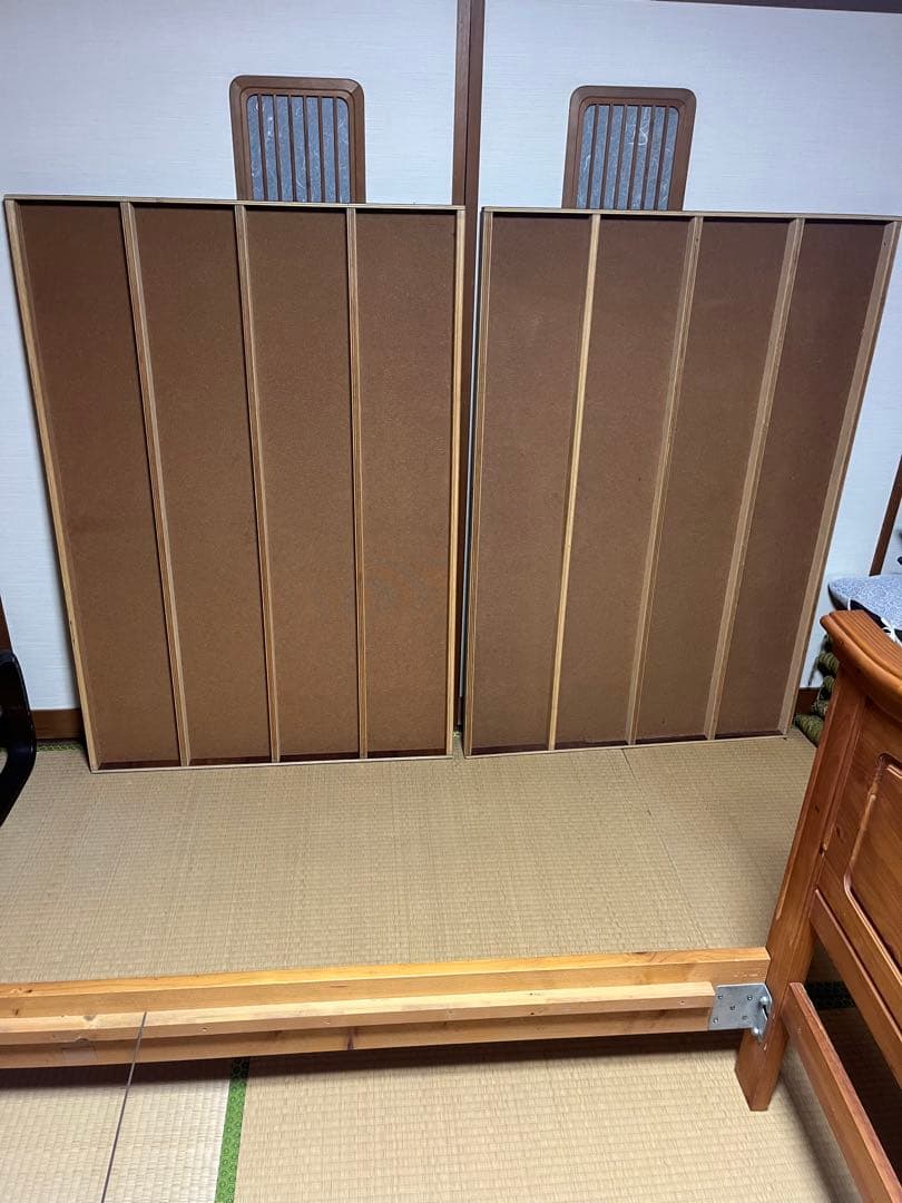 木製和式ダブルベッド、畳マットレス付き