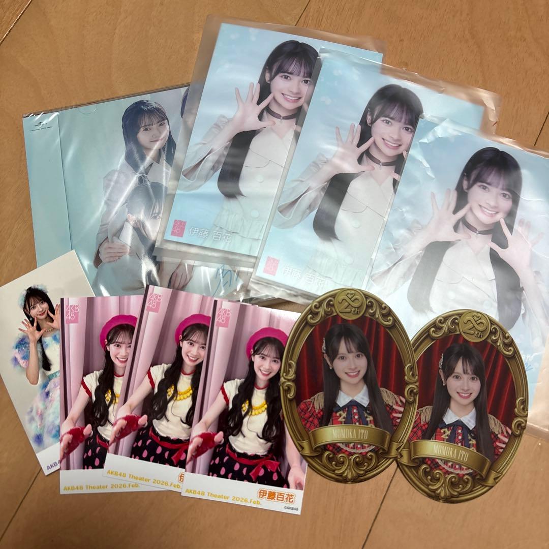 AKB48 伊藤百花 生写真 3枚 名残り桜 武道館 ステッカー ミニ