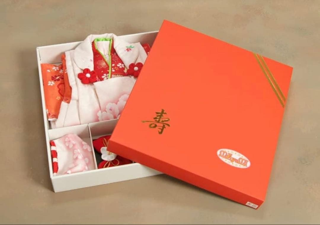 マユミブランド 3歳 七五三 赤 着物 フルセット