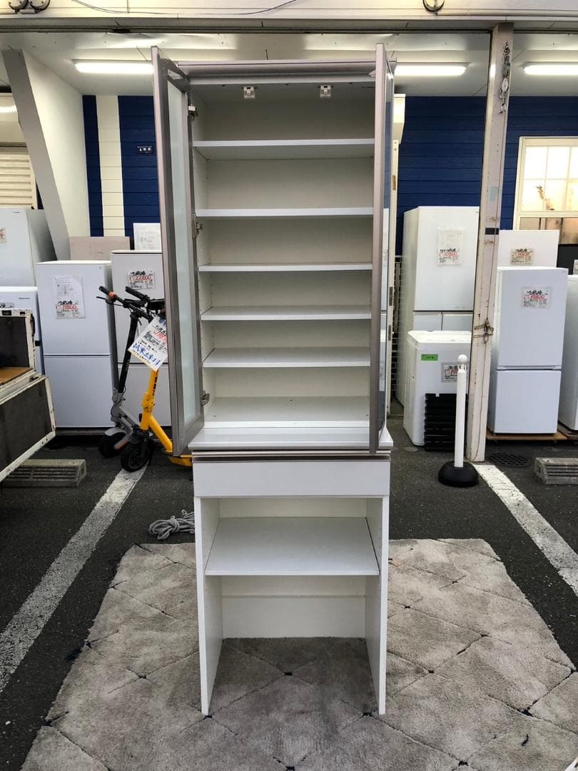 【福岡市限定】レンジボード 食器棚 キッチン収納 60,5×50×202,5㎝