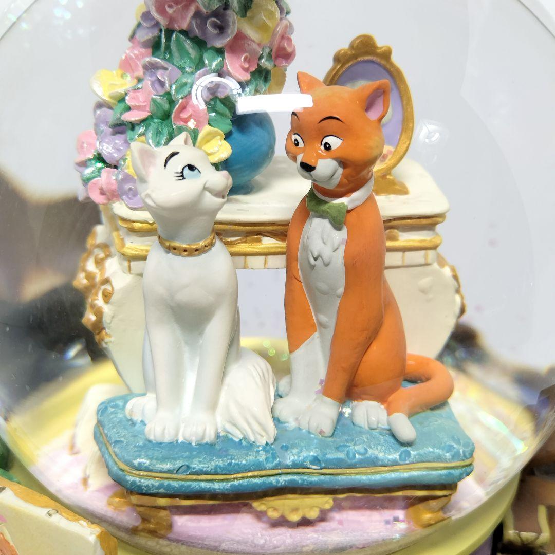 当時物 ディズニー おしゃれキャット スノードーム オルゴール スノーグローブ