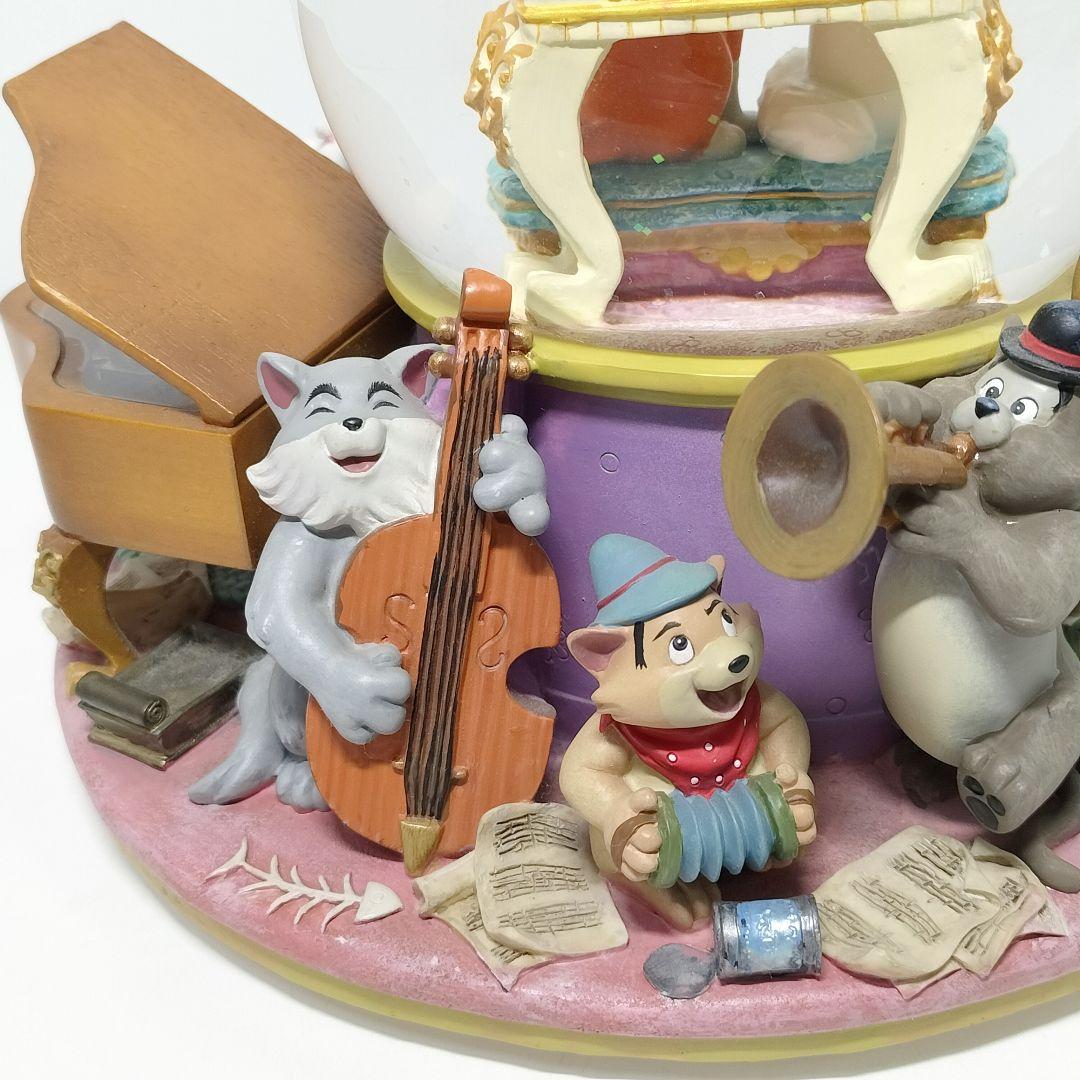 当時物 ディズニー おしゃれキャット スノードーム オルゴール スノーグローブ