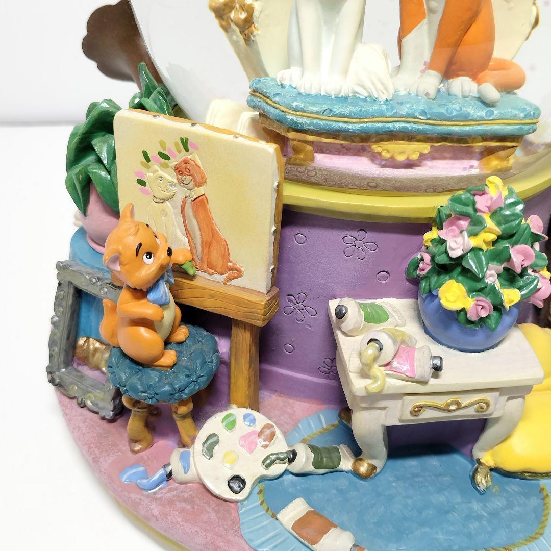 当時物 ディズニー おしゃれキャット スノードーム オルゴール スノーグローブ