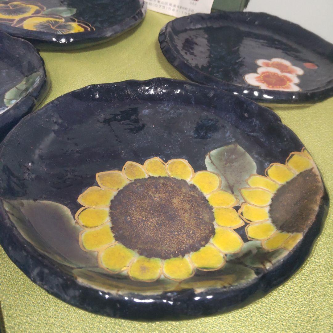 希少 京焼 清水焼 土渕 陶あん 皿 中皿 取皿 5枚 箱付