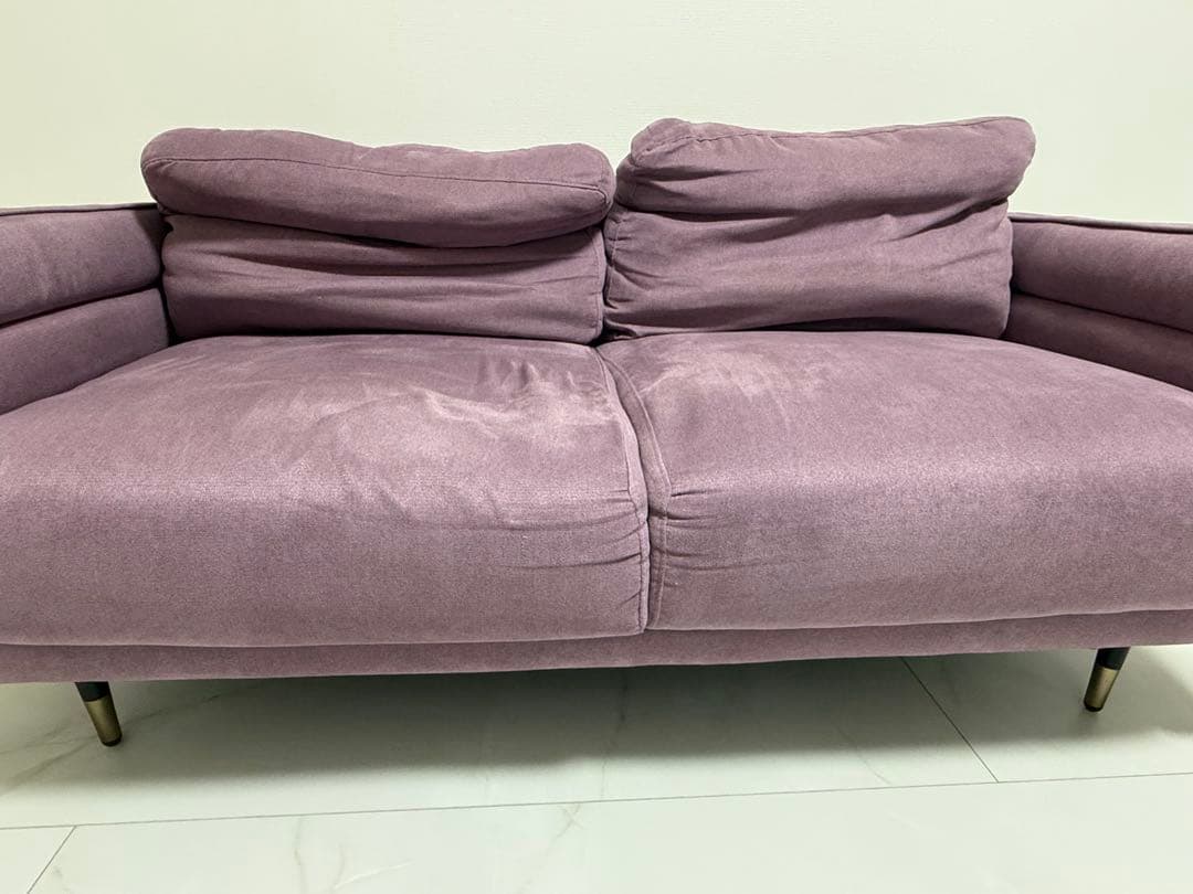 モダンデコ　ソファー2人掛け コンパクト　オールドラベンダー