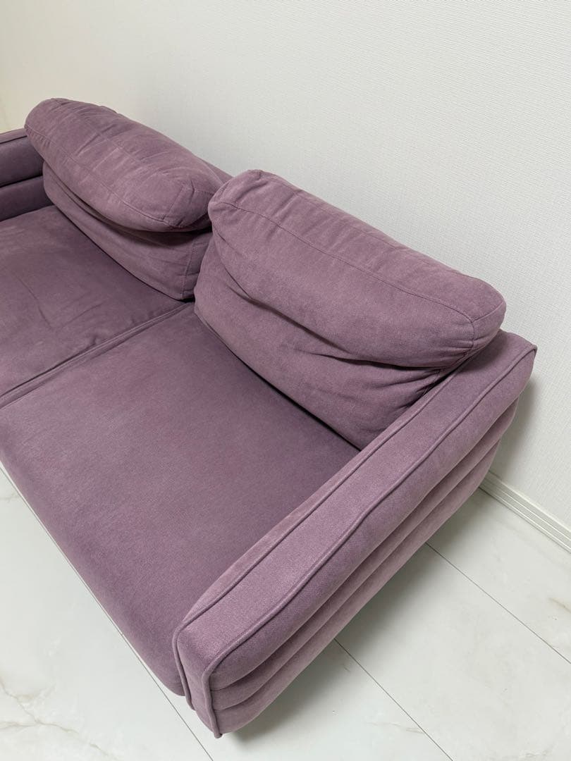 モダンデコ　ソファー2人掛け コンパクト　オールドラベンダー