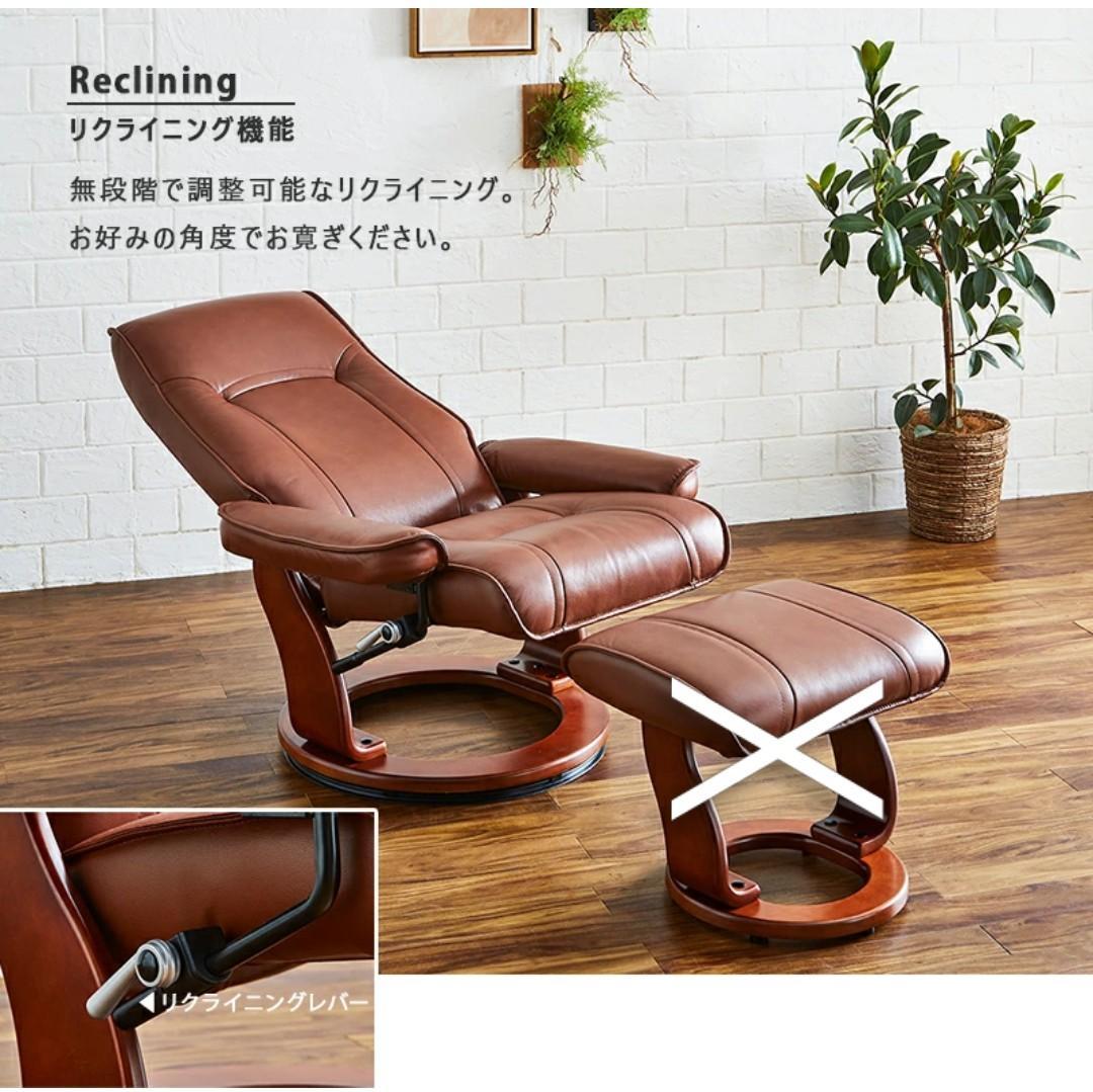 【本革】ハイバックリクライニングソファ_1人掛け,ブラウン