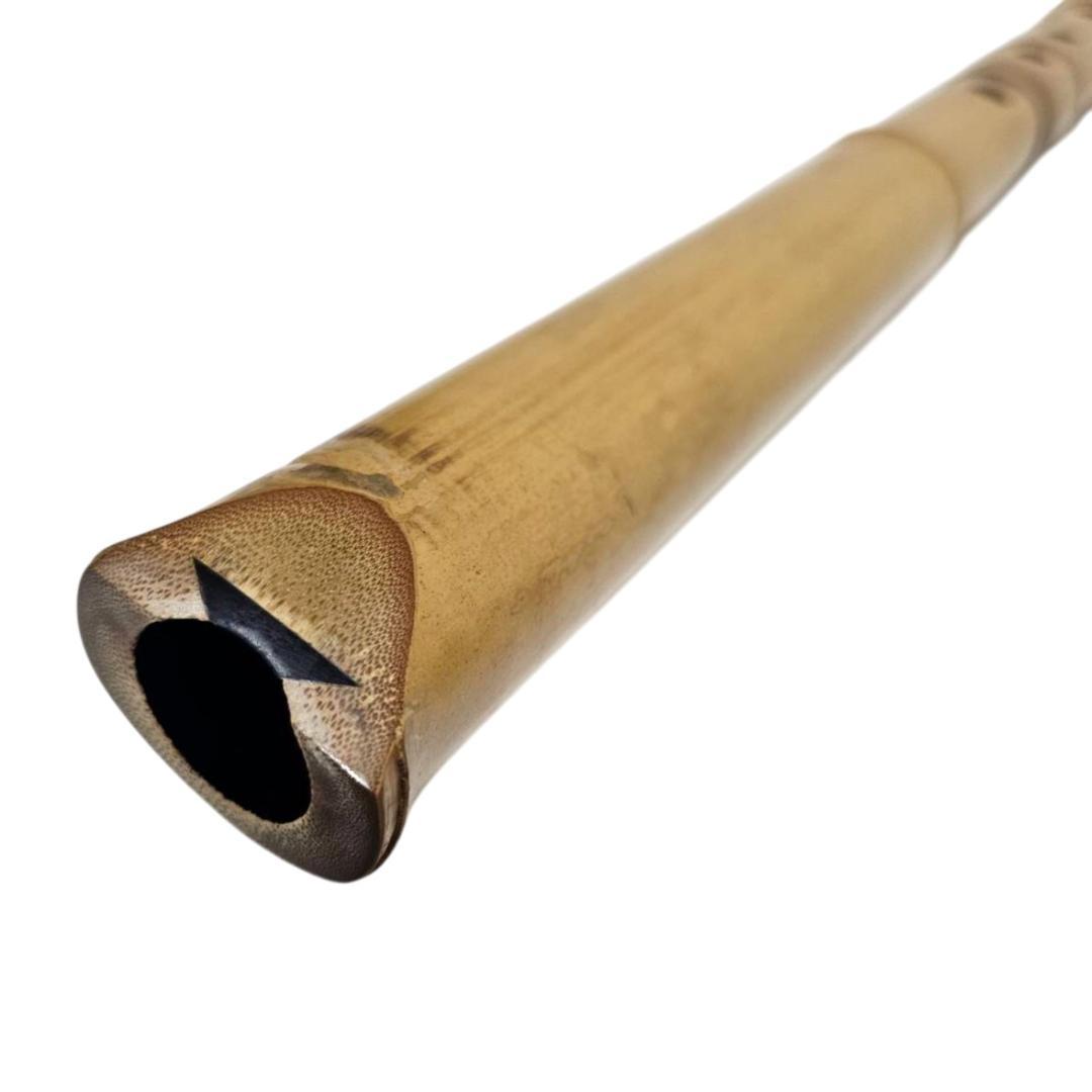 希少 尺八 琴古流 竹治 2尺 5孔 銘あり 1印 根竹 二分割 和楽器 竹