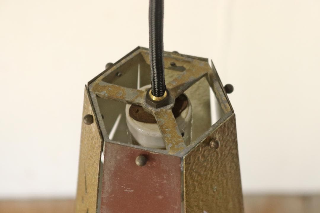 ヴィンテージ ペンダントライト ランプ 照明 和モダン 吊り下げ 金属製