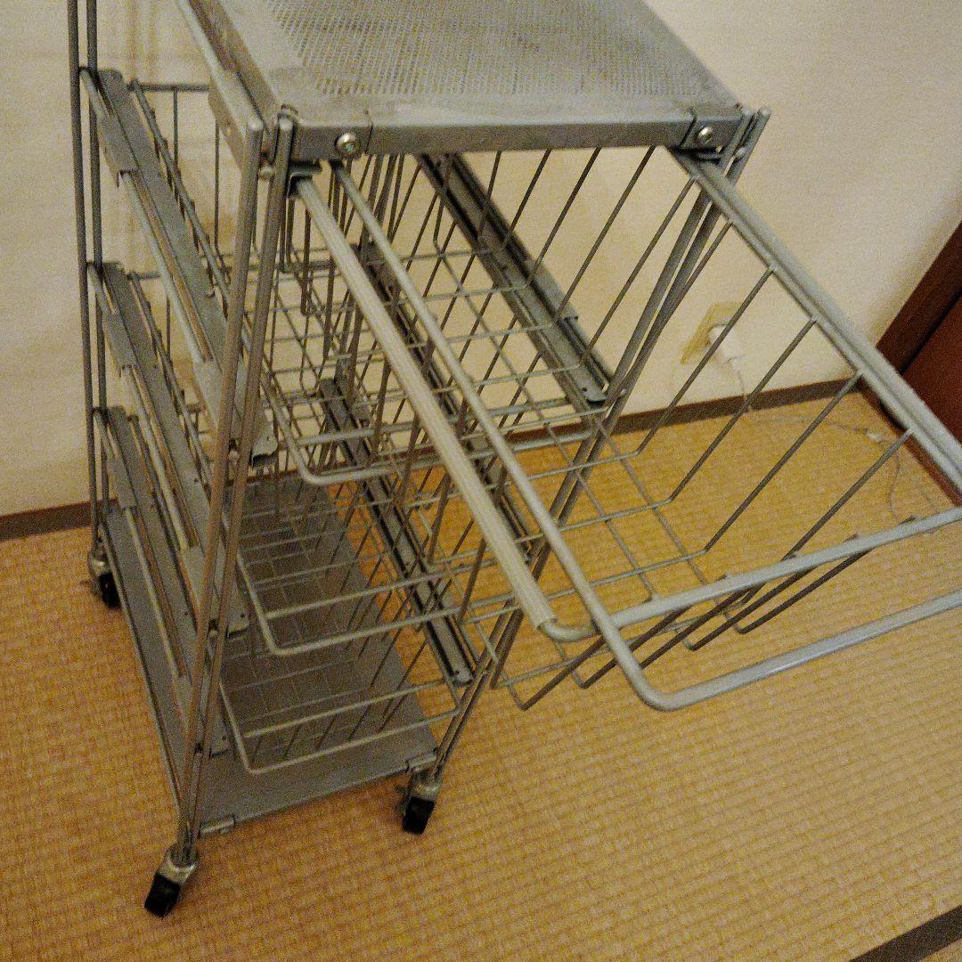 最終価格MUJI4段スチールラック キャスター付き