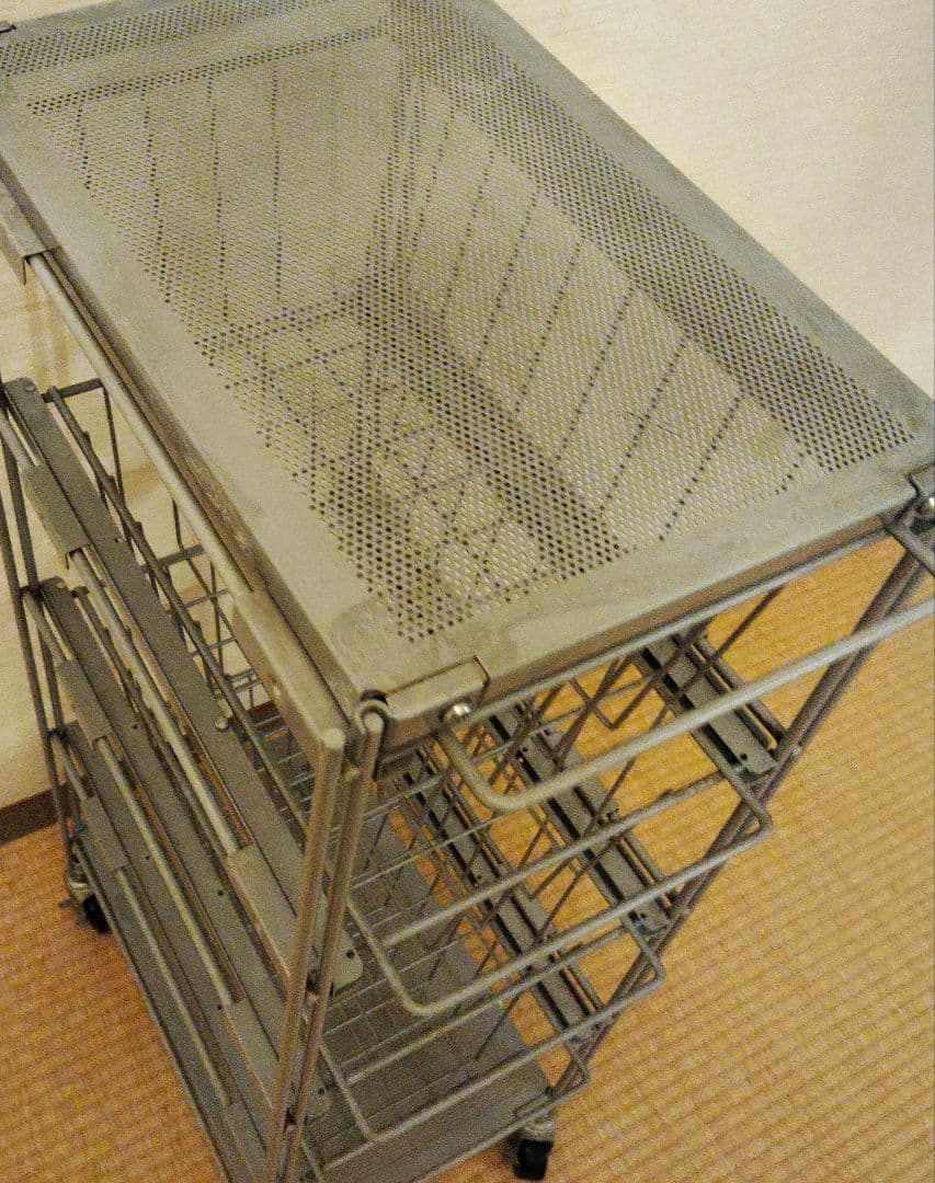 最終価格MUJI4段スチールラック キャスター付き