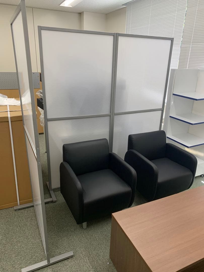 オフィスコム 4人用 応接セット 2人+ 1人ソファー ×2 + テーブル