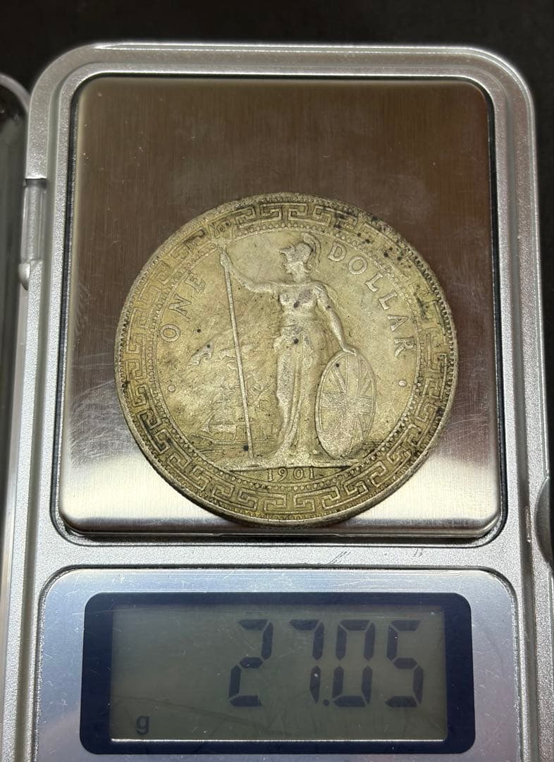 英国貿易銀貨 1901年 ONE DOLLAR 銀貨 古銭 - メルカリ
