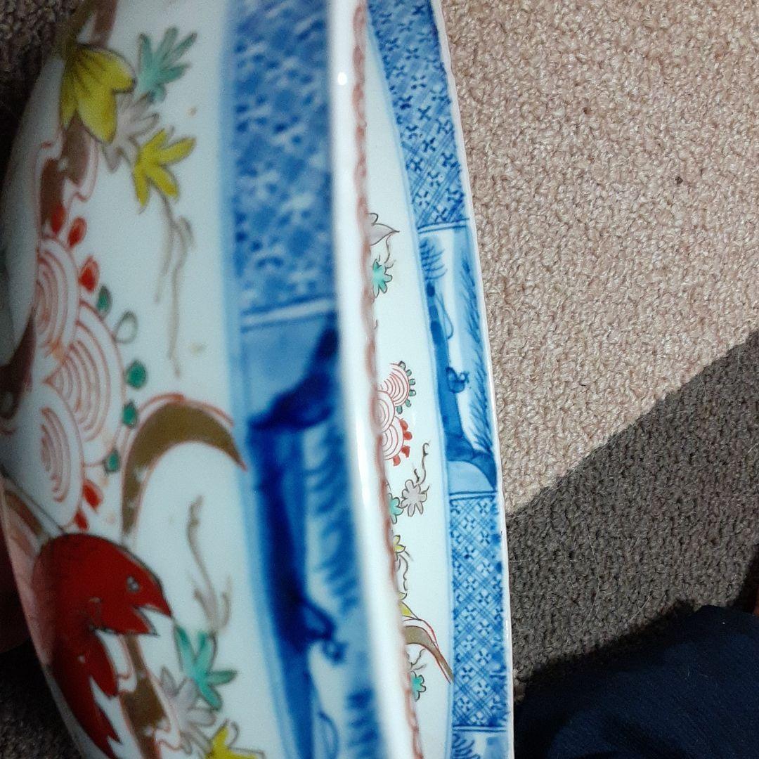 古い伊万里鉢皿椀/手描き水草魚貝吉祥紋/紅葉鯛宝珠/二重高台唐草紋