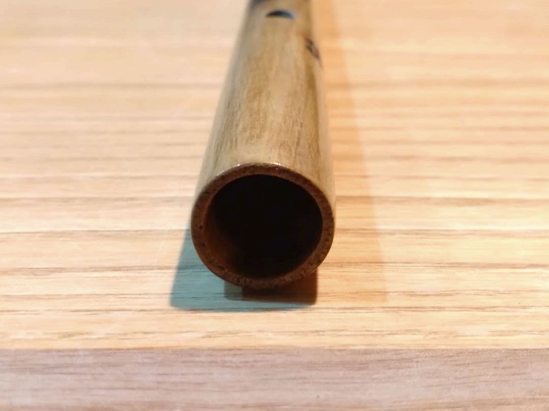ハンドメイド品】黒柿 笛 横笛 和楽器 6本調子 ドレミ調 一点物 未使用