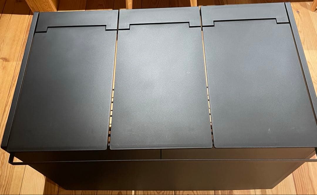 山崎実業(Yamazaki) 蓋付き 目隠し 3分別 ダストワゴン 45L