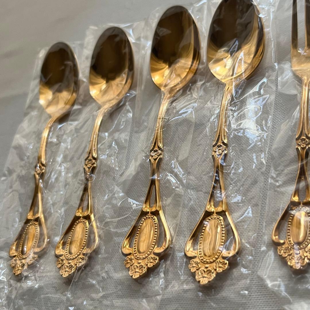 ノリタケ クリスティーヌ ゴールド ティースプーン ヒメフォーク カトラリー