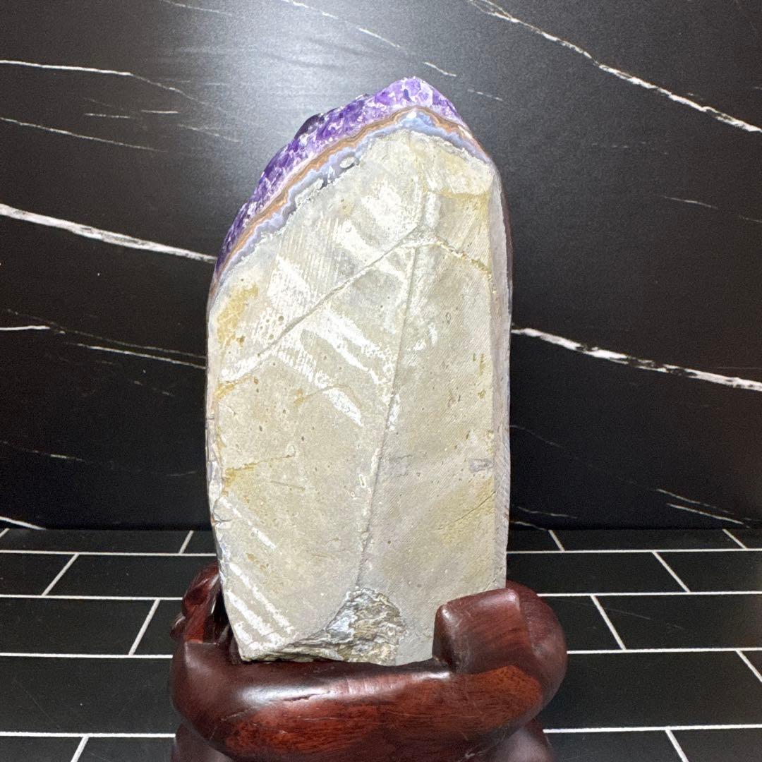 【極上品】ウルグアイ産　アメジストドーム　カルサイト共生