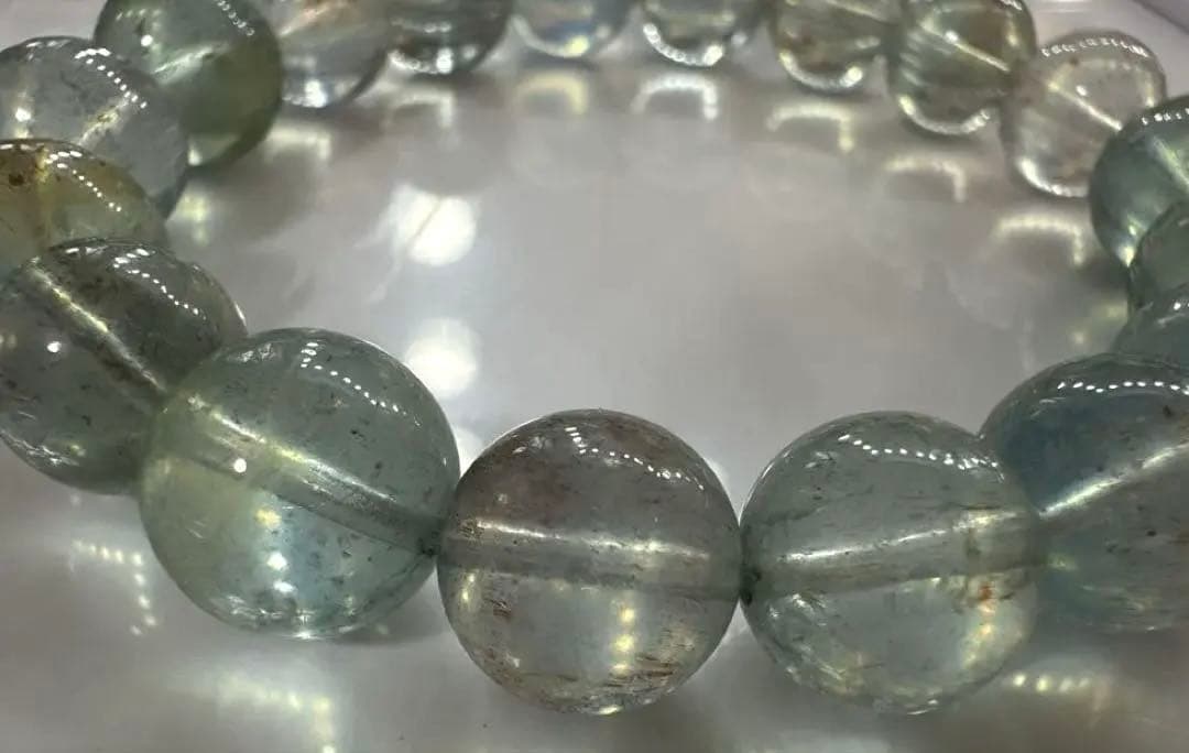 【高品質】サンストーンアクアマリン11mmブレスレット