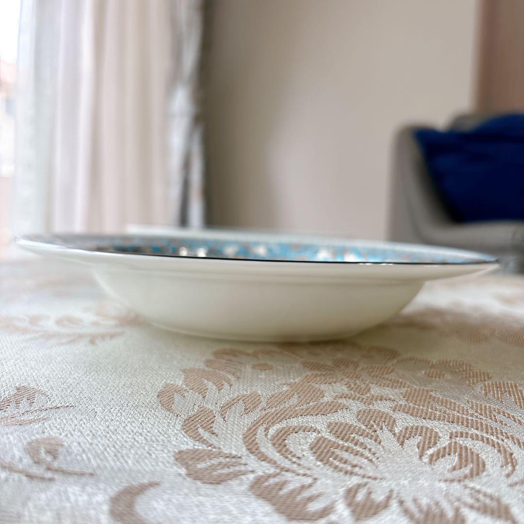 未使用　ウェッジウッド　黒壺　スープ皿　深皿　フロレンティーンターコイズ　2枚