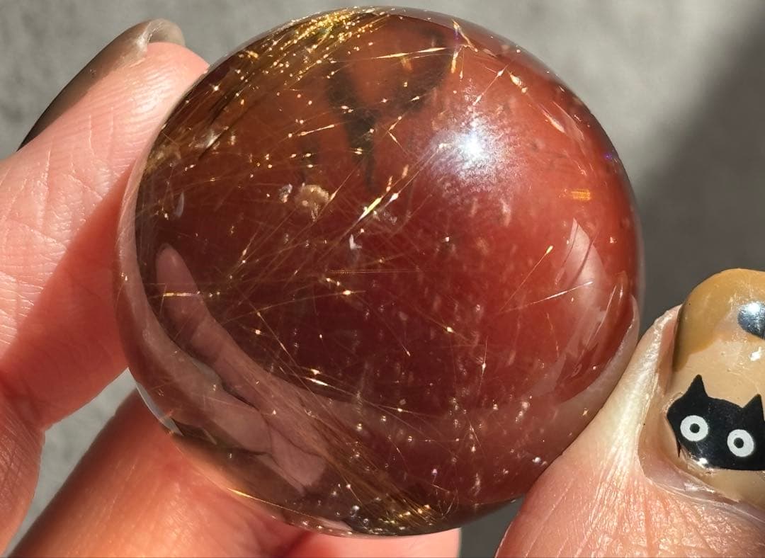 《水跡空洞×白い内包物入り＊ゴールドルチル＆スモーキースフィア》