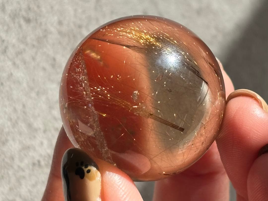 《水跡空洞×白い内包物入り＊ゴールドルチル＆スモーキースフィア》