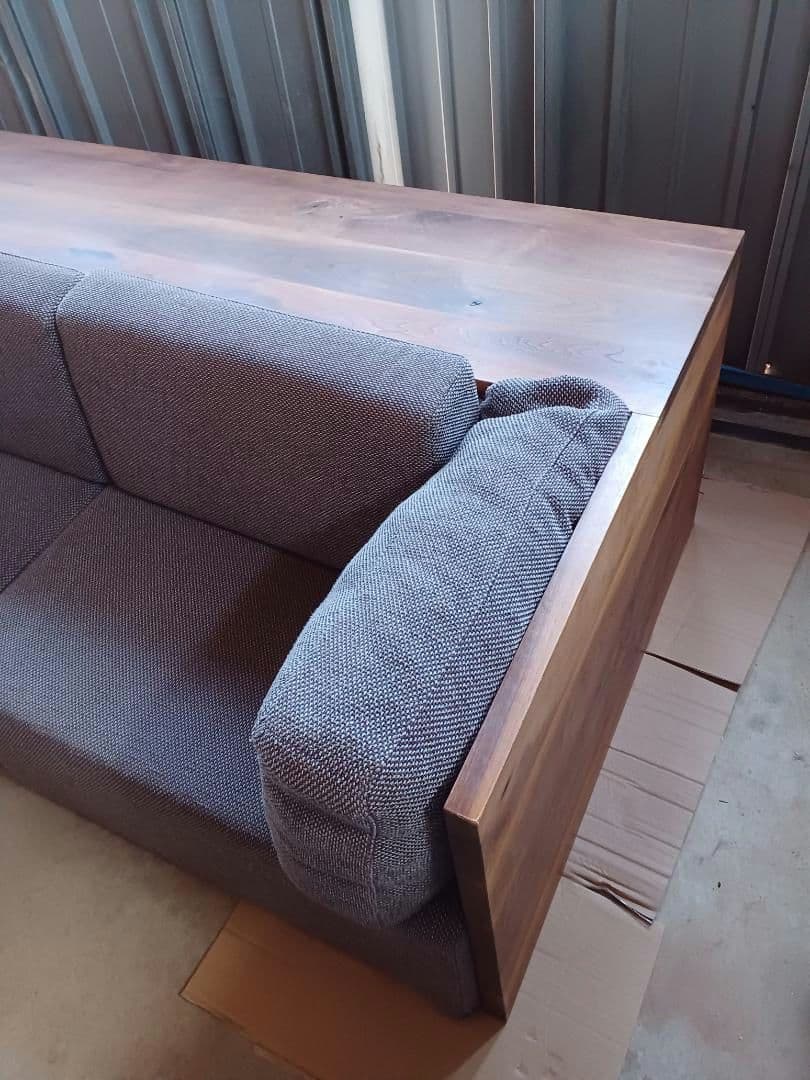 ウォールナット無垢材　テーブル付きソファー　検、飛騨家具、柏木工　引き取り希望